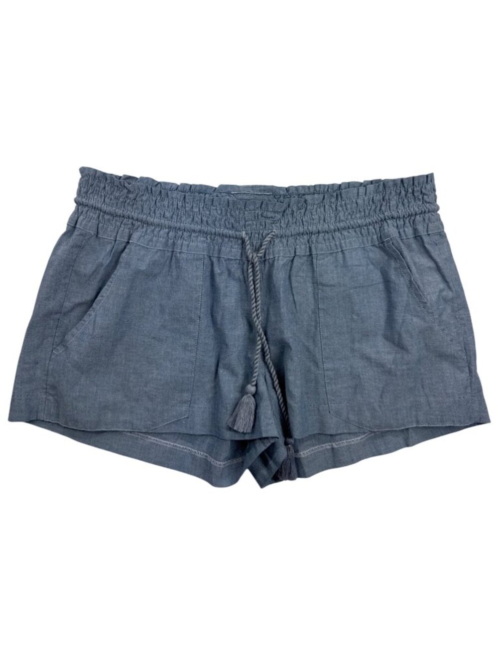 NWT Roxy Oceanside Shorts Junior's XL Blue Chambray Lightweight Tassel Coastal